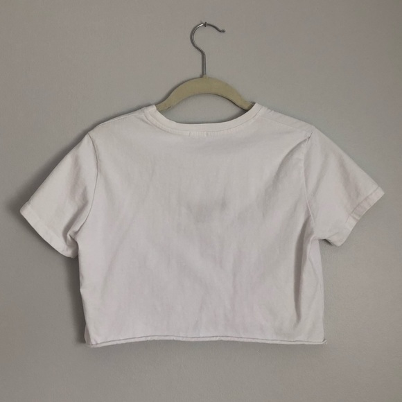 Brandy Melville white crop butterfly tee - Picture 3 of 4
